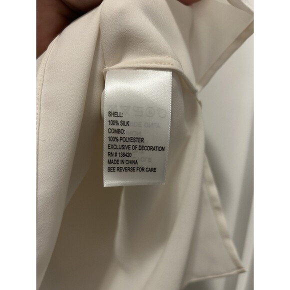 Etcetera Women's Sleeveless Ivory Top Layered silk Beaded Line Detail Size 2 - Picture 4 of 5